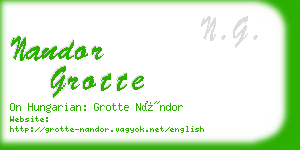nandor grotte business card